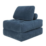 Convertible Multi-Angle Adjustable Corduroy Foam Floor Sofa Bed, Foldable Lazy Lounge Sleeper Couch with Pillow