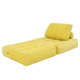 Convertible Multi-Angle Adjustable Corduroy Foam Floor Sofa Bed, Foldable Lazy Lounge Sleeper Couch with Pillow