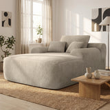 Oversized Block Lazy Chaise Lounge Sofa, Deep Seat Foam Filled, Corduroy Upholstery