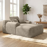 Oversized Block Lazy Chaise Lounge Sofa, Deep Seat Foam Filled, Corduroy Upholstery