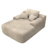 Oversized Block Lazy Chaise Lounge Sofa, Deep Seat Foam Filled, Corduroy Upholstery