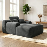 Oversized Block Lazy Chaise Lounge Sofa, Deep Seat Foam Filled, Corduroy Upholstery