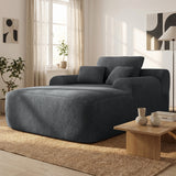 Oversized Block Lazy Chaise Lounge Sofa, Deep Seat Foam Filled, Corduroy Upholstery