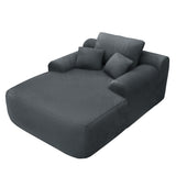Oversized Block Lazy Chaise Lounge Sofa, Deep Seat Foam Filled, Corduroy Upholstery