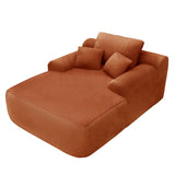 Oversized Block Lazy Chaise Lounge Sofa, Vertical Striped Plush Upholstery, High Density Foam Filled